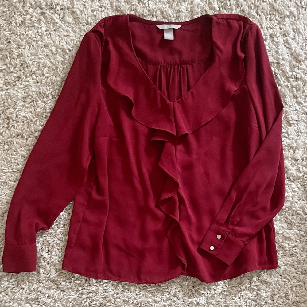 Red Flounce Blouse
